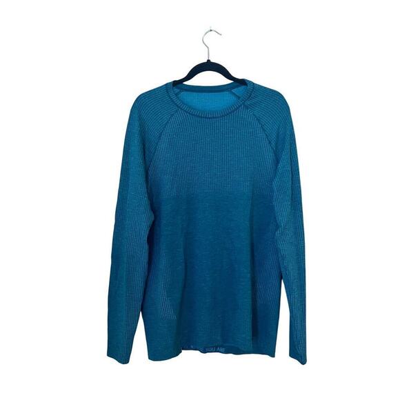 Lululemon Tops - Lululemon Men’s Tech Long Sleeve Men’s Shirt Large Teal Green Logo Lightweight